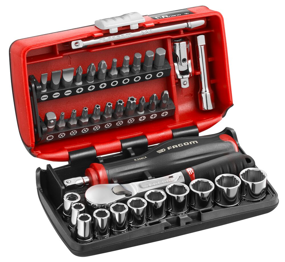 1/4’’ OGV® GRIP 6-point socket set - 38 tools 1/4’’ OGV® GRIP 6-point socket set - 38 tools